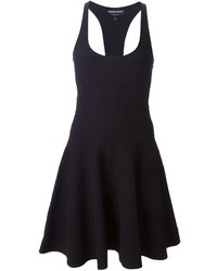 Черное платье с плиссированной юбкой от Emporio Armani