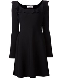 Черное платье с плиссированной юбкой от Valentino
