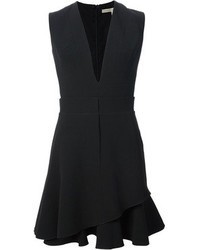 Черное платье с плиссированной юбкой от Victoria Beckham