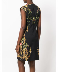 Черное платье с принтом от Alberta Ferretti