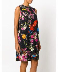 Черное платье с принтом от Dolce & Gabbana