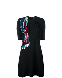 Черное платье с пышной юбкой с пайетками от Louis Vuitton Vintage