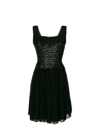 Черное платье с пышной юбкой с пайетками от William Vintage