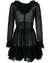 Черное платье с пышной юбкой с рюшами от Givenchy