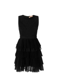 Черное платье с пышной юбкой с рюшами от N°21