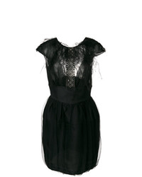 Черное платье с пышной юбкой с украшением от Valentino Vintage