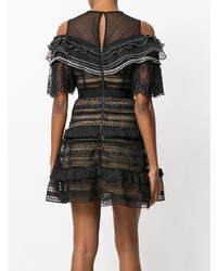 Черное платье с пышной юбкой от Self-Portrait