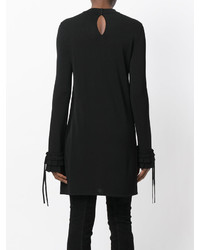 Черное платье с рюшами от Ermanno Scervino