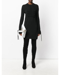 Черное платье с рюшами от Ermanno Scervino