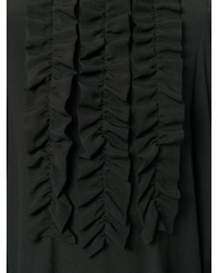 Черное платье с рюшами от Odeeh