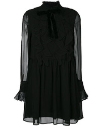Черное платье с рюшами от Twin-Set