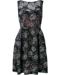 Черное платье с цветочным принтом от Talbot Runhof