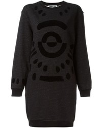 Черное платье-свитер с геометрическим рисунком от McQ by Alexander McQueen