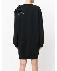 Черное платье-свитер с украшением от MSGM