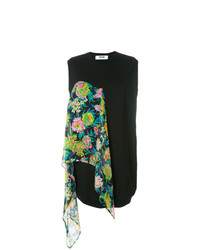 Черное платье-свитер с цветочным принтом от MSGM
