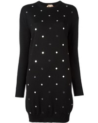 Черное платье-свитер с шипами от No.21