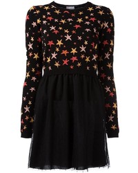 Черное платье со звездами от RED Valentino