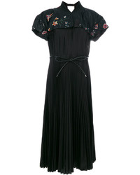 Черное платье со складками от Sacai