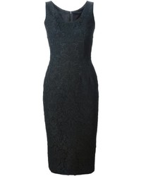 Черное платье-футляр из парчи от Dolce & Gabbana
