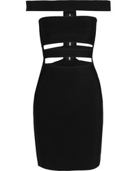 Черное платье-футляр с вырезом от Balmain