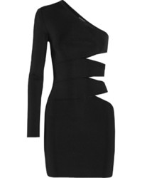Черное платье-футляр с вырезом от Balmain