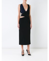 Черное платье-футляр с вырезом от Dion Lee