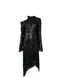 Черное платье-футляр с пайетками от Magda Butrym