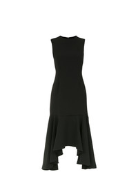 Черное платье-футляр с рюшами от Olympiah