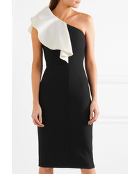 Черное платье-футляр с рюшами от Saint Laurent