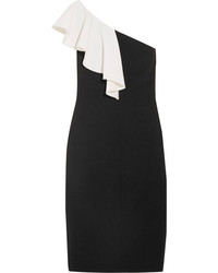 Черное платье-футляр с рюшами от Saint Laurent