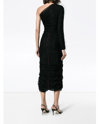 Черное платье-футляр с рюшами от Off-White