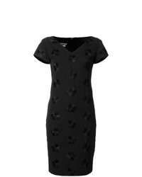 Черное платье-футляр с цветочным принтом от Boutique Moschino