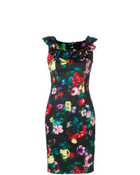 Черное платье-футляр с цветочным принтом от Love Moschino