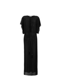 Черное пляжное платье в сеточку от Saint Laurent