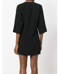 Черное пляжное платье с вышивкой от Saint Laurent