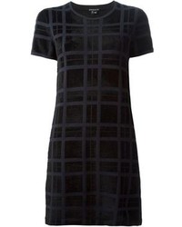 Черное повседневное платье в шотландскую клетку