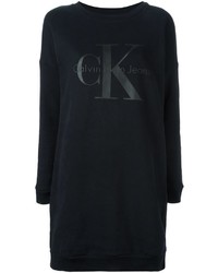 Черное повседневное платье с принтом от Calvin Klein Jeans