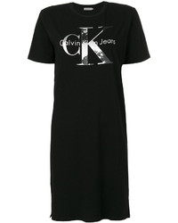 Черное повседневное платье с принтом от CK Calvin Klein
