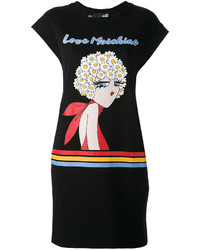 Черное повседневное платье с принтом от Love Moschino