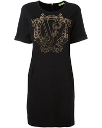 Черное повседневное платье с шипами от Versace
