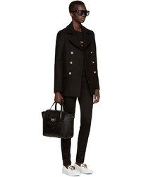 Женское черное полупальто от Versace