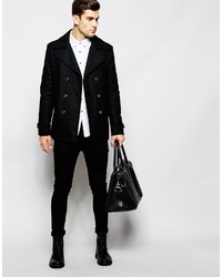 Черное полупальто от Selected