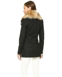 Женское черное полупальто от SAM.