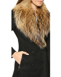 Женское черное полупальто от SAM.