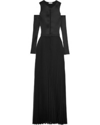 Черное сатиновое вечернее платье с вырезом от Barbara Casasola