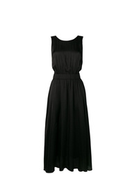Черное сатиновое вечернее платье со складками от Forte Forte