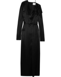 Черное сатиновое вечернее платье от Dion Lee