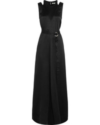 Черное сатиновое вечернее платье от Kenzo