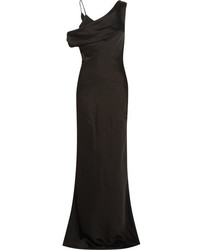 Черное сатиновое вечернее платье от Maison Margiela
