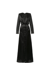 Черное сатиновое вечернее платье от Mugler